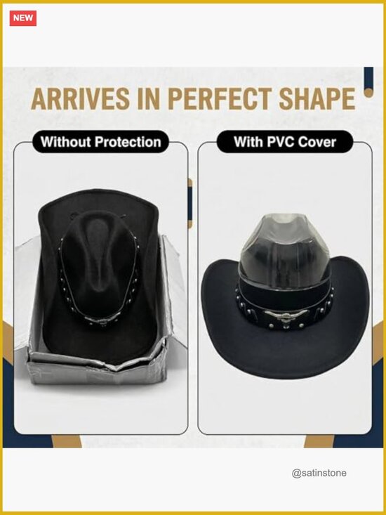 Classic Western Cowboy Hat with Wide Brim, Breathable, Lightweight main image 4